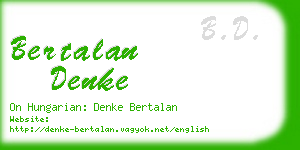 bertalan denke business card